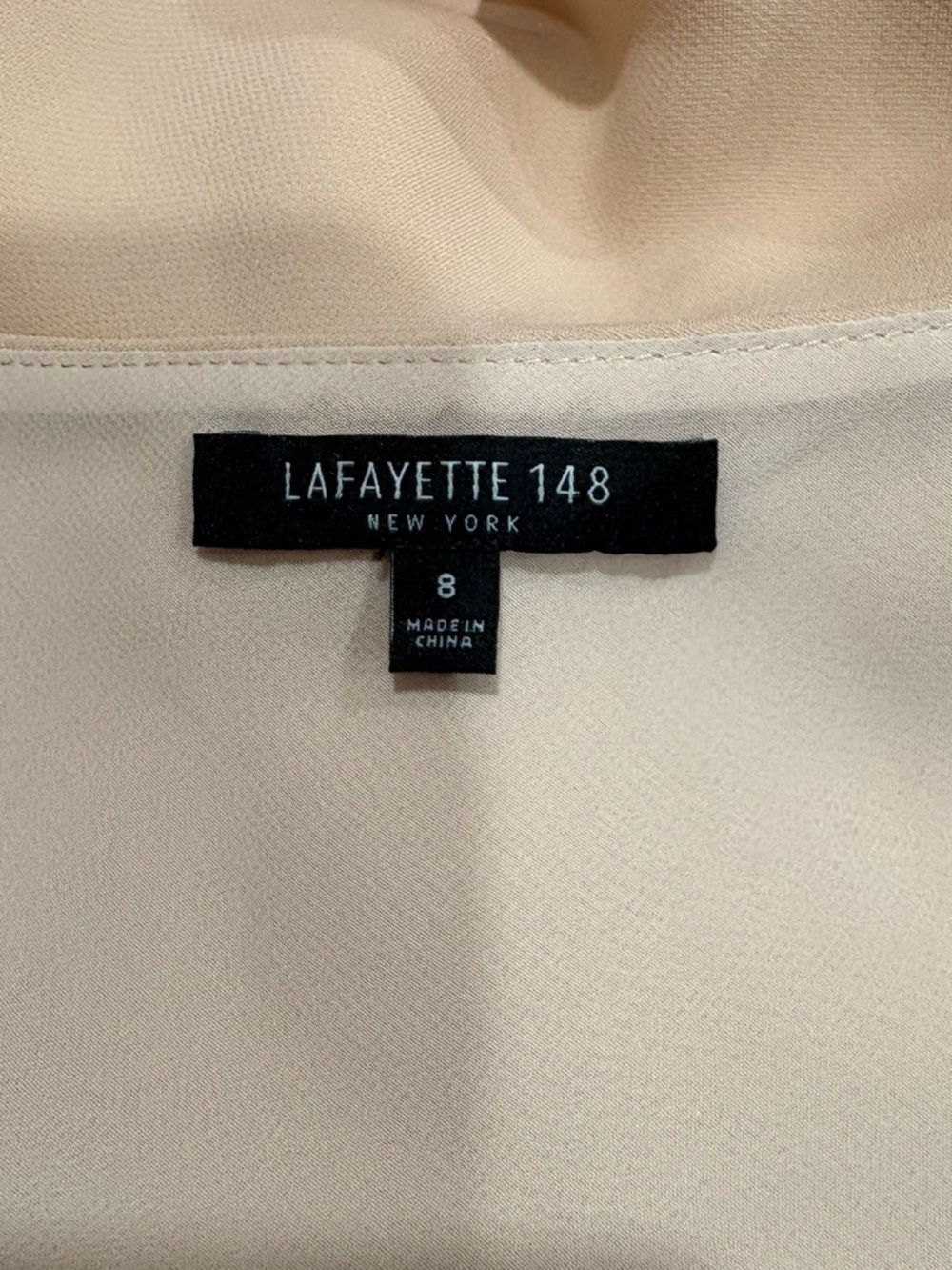 Lafayette 148 Silk Tank Top Beige Nude Sleeveless Luxury Blouse Size 8 - Picture 5 of 7